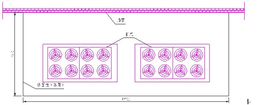 風(fēng)冷式熱泵機(jī)組平面布置圖